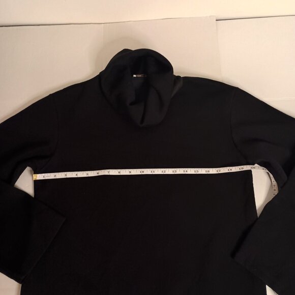 Zara Black Fleece Cowl Neck Pullover Sweatshirt Ribbon Tie Hem Women’s Small EUC - Picture 12 of 16